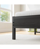 Slickblue Twin Size Bed Frame with Storage Headboard and Built-in Charging Station