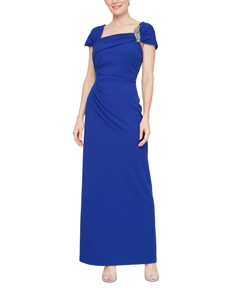 Alex Evenings Women's Embellished Ruched Gown