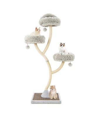 70 Inch Tall Cat Tree 4-Layer Cat Tower with 3 Perches and Dangling Balls