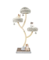 70 Inch Tall Cat Tree 4-Layer Cat Tower with 3 Perches and Dangling Balls