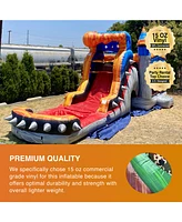 JumpOrange Rocker Commercial Grade Bounce House Water Slide with Detachable Pool for Kids and Adults (with Blower), Wet Dry, Basketball Hoop, Outdoor