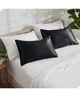 Bare Home Satin Zipper Closure Pillowcase Set