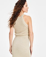 I.n.c. International Concepts Women's Metallic Crochet Tank Top, Exclusively at Macy's