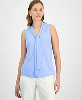 Kasper Women's Sleeveless Tie-Neck Top