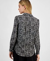 Bar Iii Women's Abstract-Print Shirt, Exclusively at Macy's