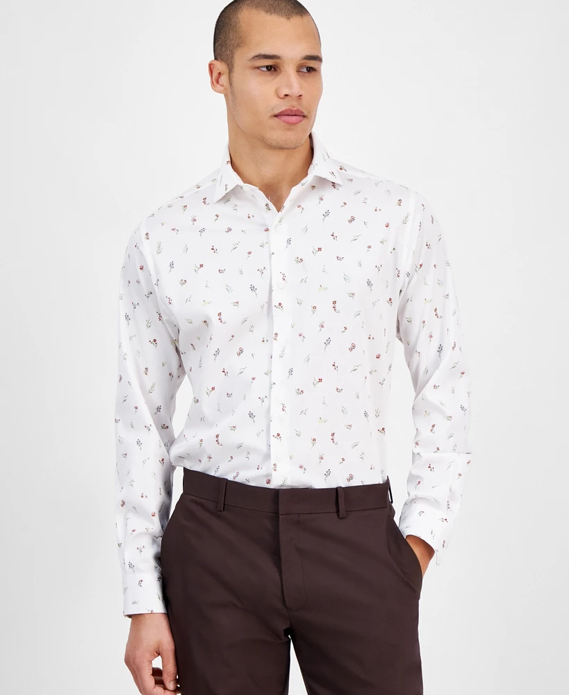 Bar Iii Men's Slim Fit Long Sleeve Button-Front Sami Floral Print Shirt, Exclusively at Macy's