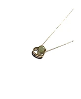 seree Maison heart - Green jade & zircon pendant necklace