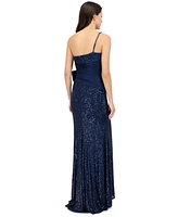 Eliza J Women's One-Shoulder Satin-Bow Sequinned Gown