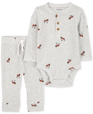 Carter's Baby Boys Dog-Print Bodysuit & Pants, 2 Piece Set