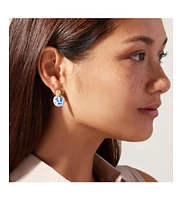 Ana Luisa Enamel Earrings - Mini Kinoko Marble Blue