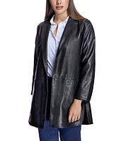 Julia & Stella by Maximilian Women's Oversized Leather Jacket