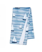 Lambs & Ivy Little Skipper Soft Luxury Nautical Sailboat Fleece Baby Blanket