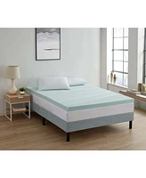 Clara Clark 2” Memory Foam Mattress Topper, Ventilated Design Infused with Cooling Gel