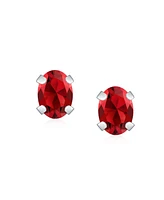 Bling Jewelry 1.6CT Oval Shaped Natural Stone Stud Earrings Real 14K Yellow & White Gold
