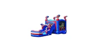 JumpOrange American Boxing Commercial Grade Bounce House Water Slide with Pool for Kids and Adults (with Blower), Basketball Hoop, Wet Dry Combo, Outd