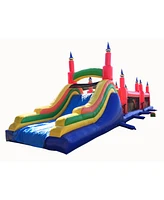 JumpOrange Rainbow Titan Commercial Grade Bounce House Obstacle Course with Slide for Kids and Adults (3