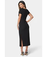 Bebe Women's Square Neck Maxi T-Shirt Dress