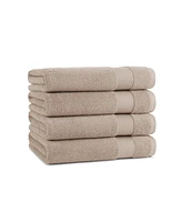 Arkwright Home Host and Bath Towels (4 Pack), Solid Color Options, 27x54 in, Double Stitched Edges, 600 Gsm, Soft Ringspun Cotton, Stylish Stripe