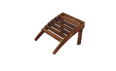 Slickblue Outdoor Garden With Footstool Wooden Single Chair Carbonized Color