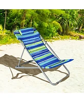 Sugift Portable Beach Chair Set of 2 with Headrest