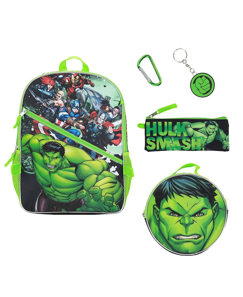 Marvel The Hulk 5-Piece Backpack & Lunchbox Set