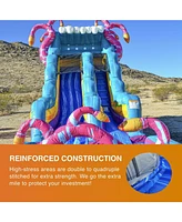 JumpOrange 15' Mystery Jungle Commercial Grade Water Slide with Detachable Deep Pool for Kids and Adults (with Blower), Outdoor Indoor, Wet Dry Use, T