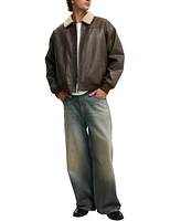 Cotton On Men's Artificial Leather Flight Jacket