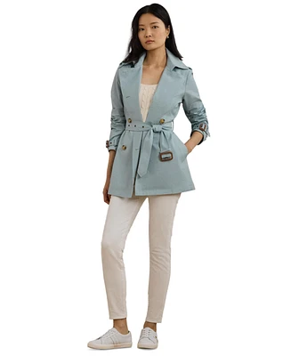 Lauren Ralph Women's Short Double-Breasted Belted Trench Coat