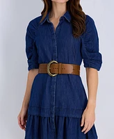 Sam Edelman Women's Wide Width Laced Woven Leather Belt