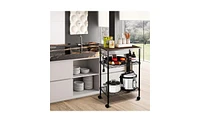 Slickblue 3-Tier Kitchen Utility Cart - Multi-Purpose Chrome Rolling Storage Cart