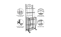 Slickblue 5-Tier Metal Kitchen Rack Metal Kitchen Bakers Decoration for Kitchen