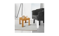 Slickblue Wooden Square Side End Table - Natural Indoor/Outdoor Patio Coffee Bistro Table