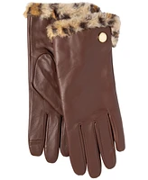 Lauren Ralph Faux Fur Lined Leather Touch Gloves