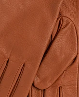 Lauren Ralph Pebble Leather Gloves with Horse Button