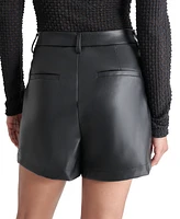 Dkny Jeans Women's High-Rise Faux-Leather Shorts - BLK