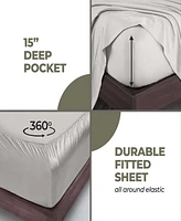 Superior Modal From Beechwood 400 Thread Count Lightweight Cooling Solid Deep Pocket Bed Sheet Set