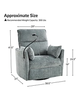 Hulala Home Lew Modern 38" Power Rocking Swivel Nursery Recliner with Usb
