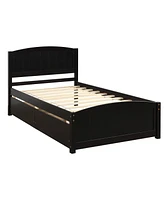 Slickblue Twin Platform Bed with Two Storage Drawers for Organized Living