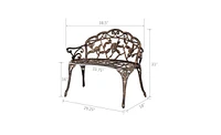 Slickblue 38.5" Cast Aluminum Outdoor Courtyard Decoration Park Leisure Rose Chair