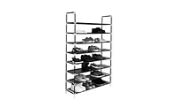 Slickblue Ultra Large Capacity 8 Layers Non-woven Fabrics & Steel Shoe Rack Black