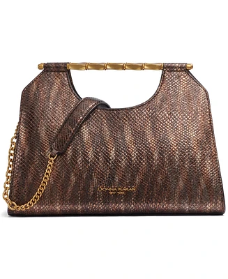 Donna Karan New York Metallic Snake Commack Triple Compartment Clutch