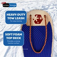 42" Wooden Kids Snowboard, Single Rider Woody Snowboard with Heavy-Duty Tow Leash, Blue