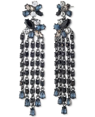 Givenchy Hematite-Tone Multi Stone & Crystal Chandelier Drop Earrings