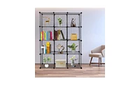 Slickblue 12-Cube Wire Storage Organizer – Modular Cube Shelves for Multifunctional Home and Office Use