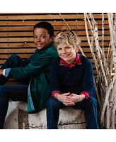 Hope & Henry Boys Organic Long Sleeve Textured Shawl Collar Sweater