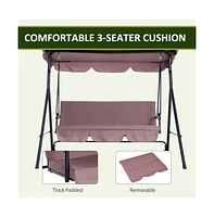 Slickblue 3-Seat Patio Swing Chair – Stylish Outdoor Swing for Relaxation, Durable Design for Backyard Comfort