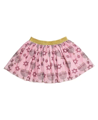 Sweet Wink Little and Big Girls Hanukkah Blush Pink Tutu Skirt