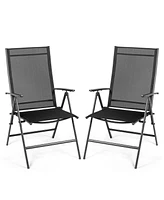 Sugift Set of 2 Adjustable Portable Patio Folding Dining Chair Recliners