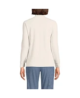 Lands' End Women's Relaxed Cotton Long Sleeve Mock Turtleneck