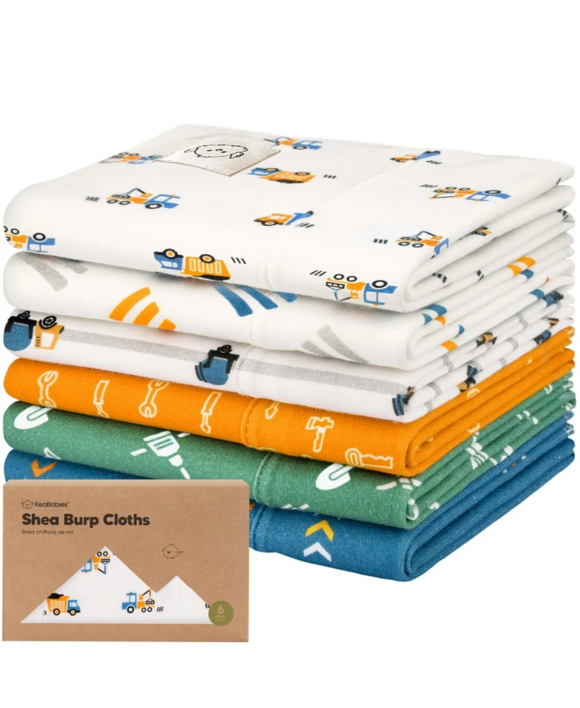 KeaBabies Kids 6pk Shea Burp Cloths Girls, Organic Burping for Babies, Newborn